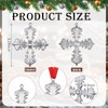 Hicarer 1 Set Metallic Cross Tree Ornaments with Christmas Gift