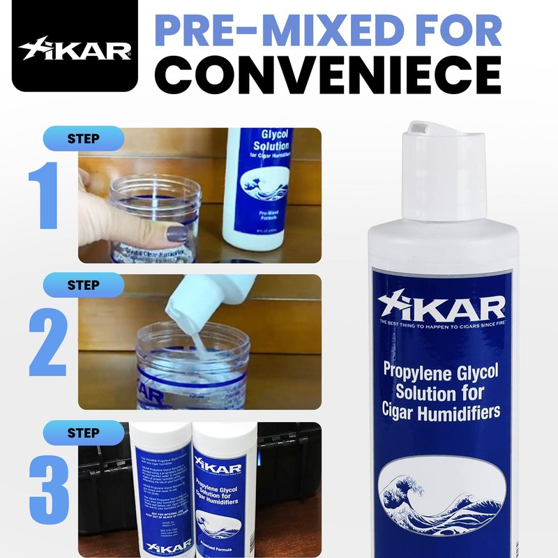 Xikar Cigar Humidor Solution - Premium Pre-Mixed Propylene Glycol for