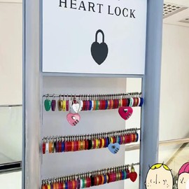 LITAITAI Heart Shaped Padlock, Love Padlock, Small Locker Locks,Love Lock for Jewelry Storage Box Locker Decor Valentine Gift,Combo Lock,Gym Locker Lock (Lake Blue,2PCS)