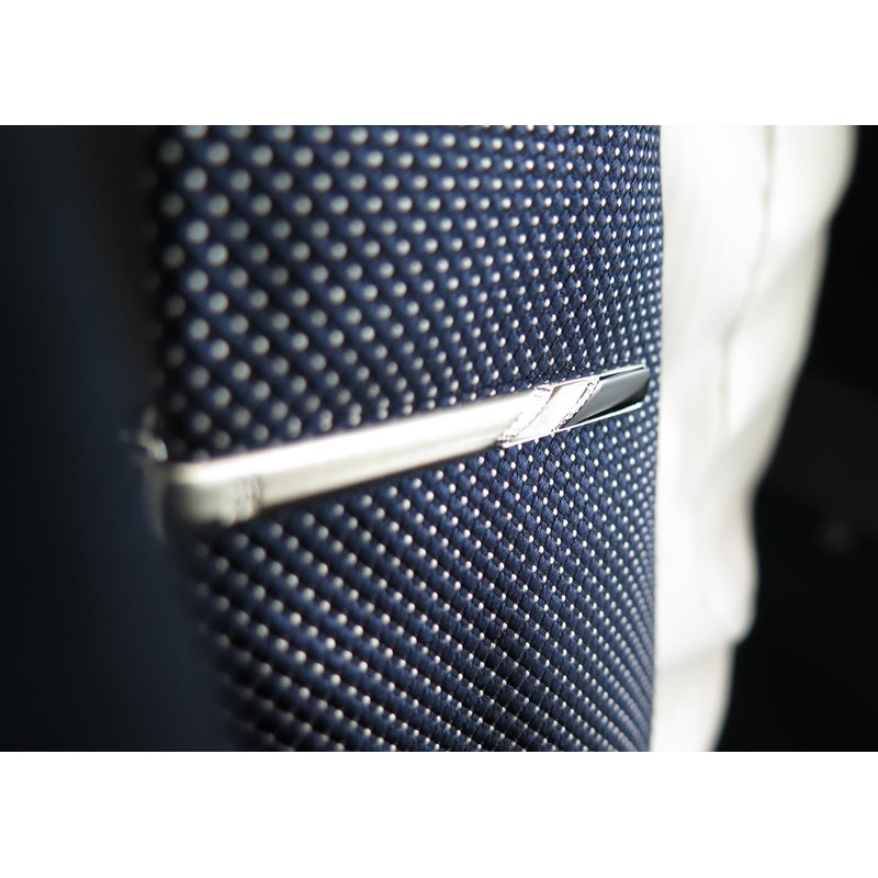 DAKS Onyx & White Butterfly Diamond Check Tie Bar Tie