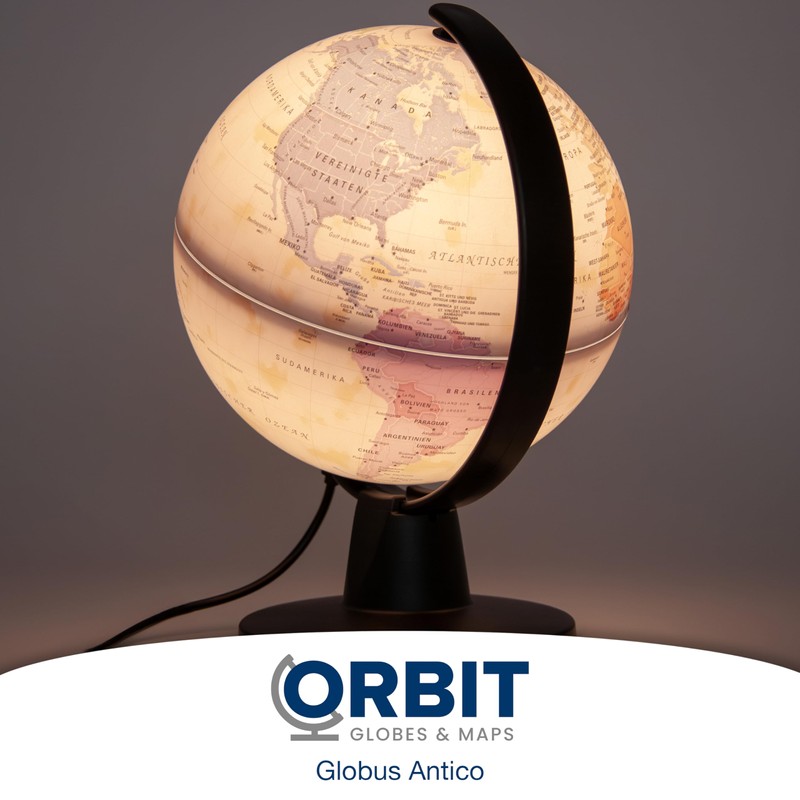 ORBIT Globes & Maps - Retro-Globus - 16cm Mini-Leucht-Globus im