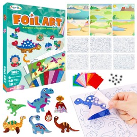 EclipseGuard Foil Fun Children, Dinosaur Foil Art for Children, Arts & Craft Activity, Dirt-Free Art for Craft Sets, DIY Activity, Gifts for 4 to 9 Years