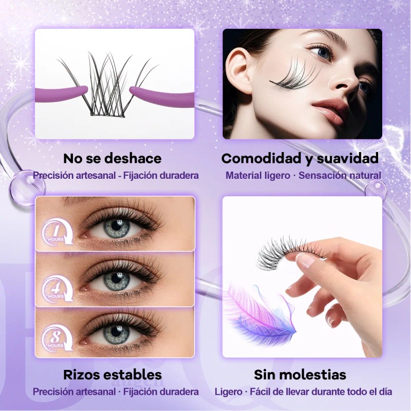 Extensiones De Pestañas Postizas Naturales B&q Kit Completo