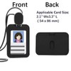 Larpur Retractable Badge Holder, PU Leather Work ID Card Holder
