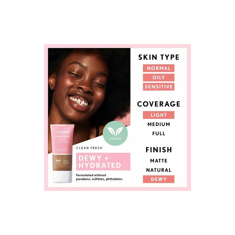 Covergirl, Piel Limpia Fresca Leche Feria / Luz, 1 Onza