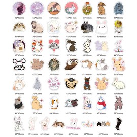 Cute Rabbit Stickers, 50 Pcs Funny Waterproof Bunny Stickers for Laptop, Water Bottle, Guitar, Motorcycle, Bike, Skateboard, Luggage, Phone, Gift for Kids Teen DIY Decoration