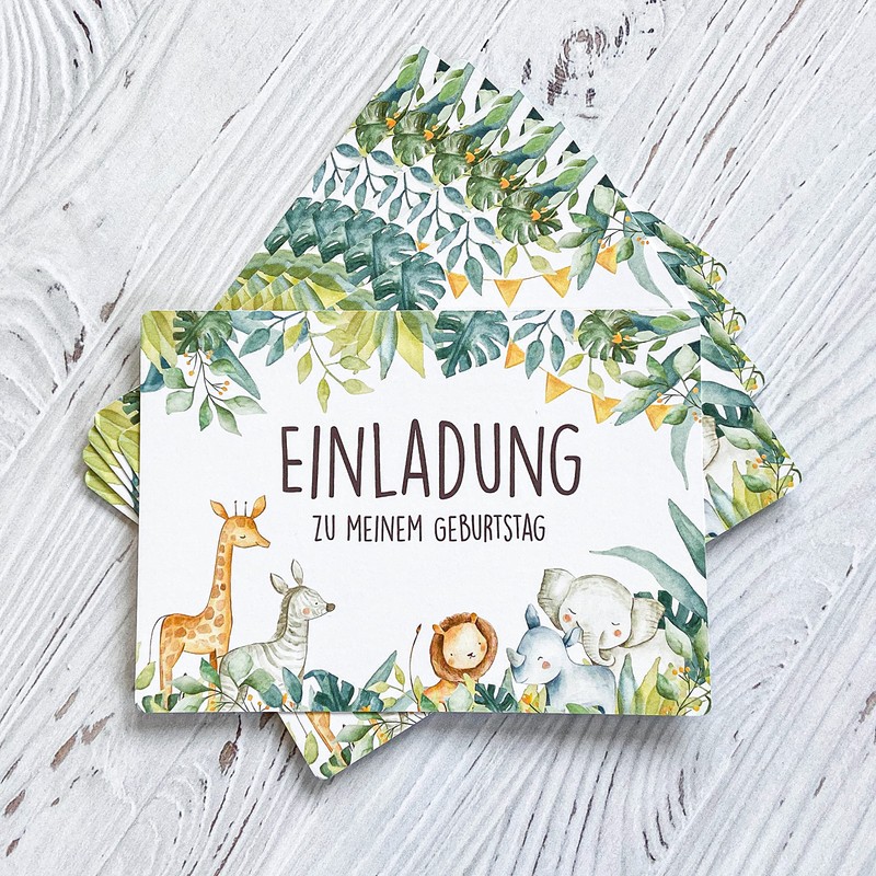 12 Invitation Cards for Children's Birthday Parties with Matching Envelopes