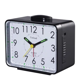 Loud Alarm Clock for Heavy Sleepers Adults, Silent No Ticking,Snooze,Manual Light,Battery Operated,Easy Set(Black)