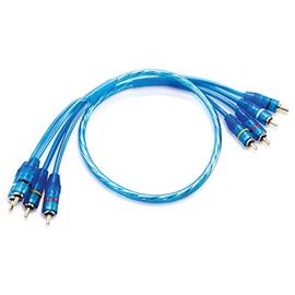 Sinustec 14197 RCA-08-4 RCA Cable 4-Channel 80 cm Length Blue Transparent