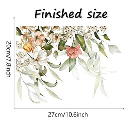 Elvaesther Green Leaves Toilet Stickers, Toilet Lid Stickers, Flowers Bathroom Toilet Stickers, Self-Adhesive Toilet Lid Stickers for Bathroom Restroom Toilet Cover Decor Decal 29X22cm