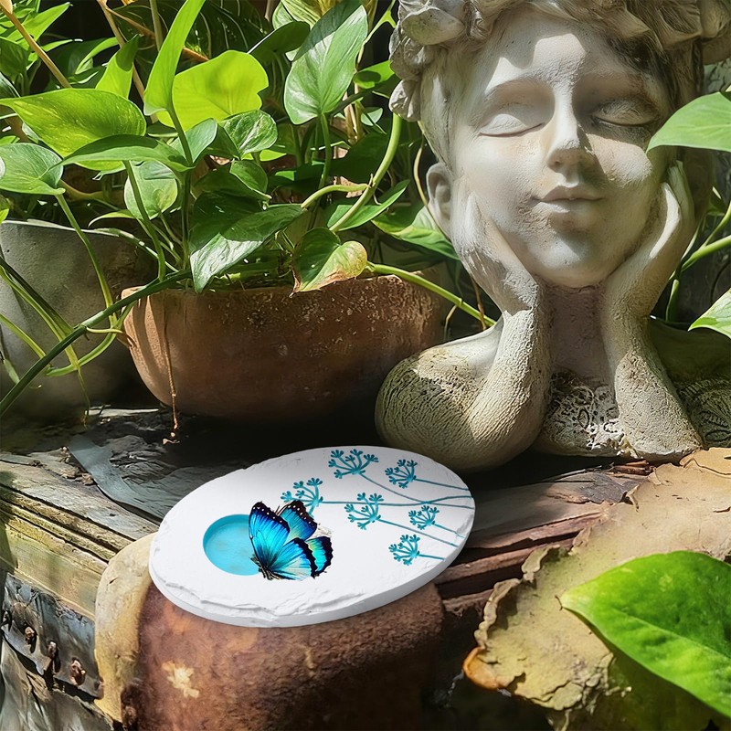 AceOrbit Butterfly Puddler Garden Stone Butterfly Bath Watering Feeder Station