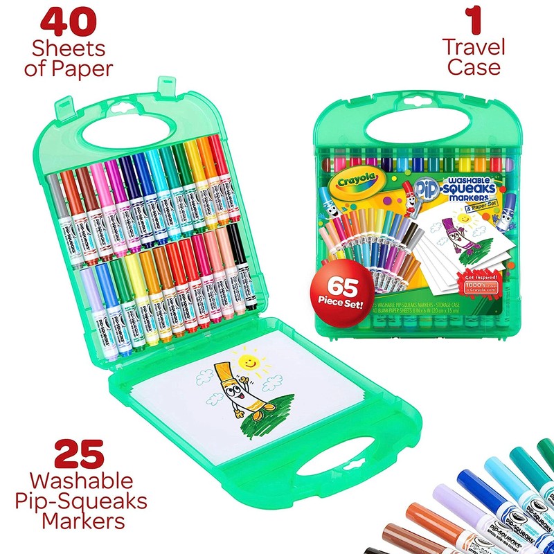 Crayola Pip-Squeaks Washable Marker Set (65ct), Coloring Set, Art Supplies