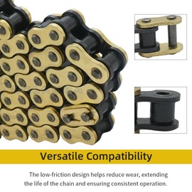 GOLKNHA 428H Drive Chain 132 Link with 6pcs Connecting Master Link Compatible with110cc 125cc 150cc 200cc 250cc Motorcycle ATV Dirt Bike Seamless Small Tub with Chain Breaker