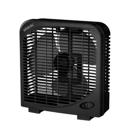 shinic 10" Tabletop Box Fan for Bedroom, 2 Speeds, Quiet Table Fan with Strong Airflow, Energy Efficient Small Box Fan, Portable Kitchen Exhaust Fan for Bedroom Bathroom Office Dorm Workshop, Black