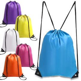 WSBArt Drawstring Backpack 6 Pcs Drawstring String Bags Draws Tring Backpack Waterproof Sports 6 Colors for Men Women