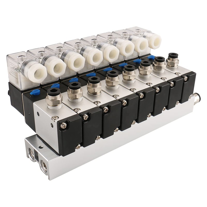 Baomain 8 Space Pneumatic Solenoid Valve 3V210-08 DC 12V PT1/4