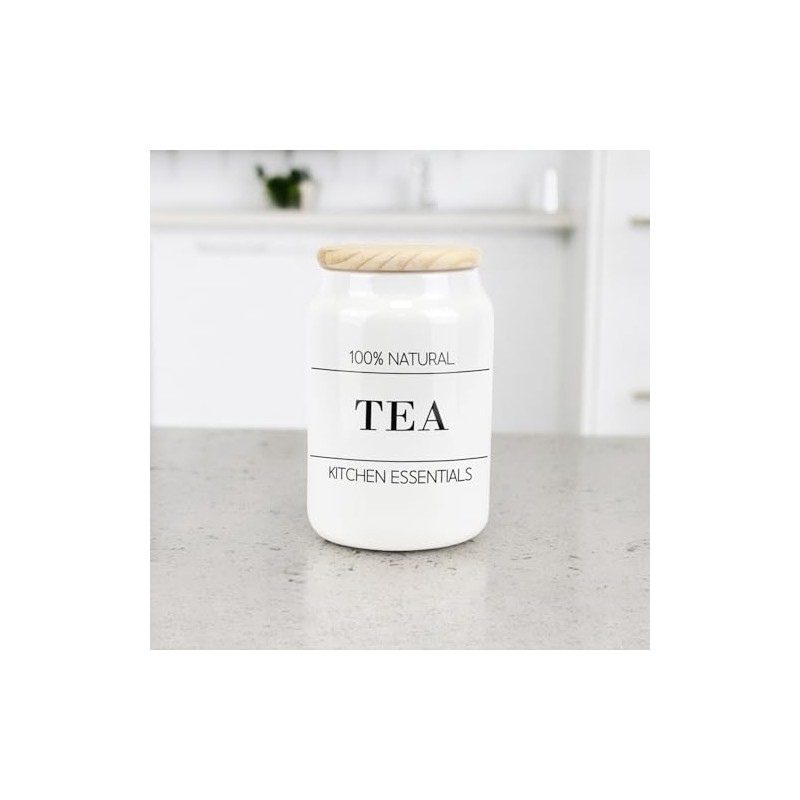Purely Home Minimalist Ceramic Coffee Canister - Simplistic Black &