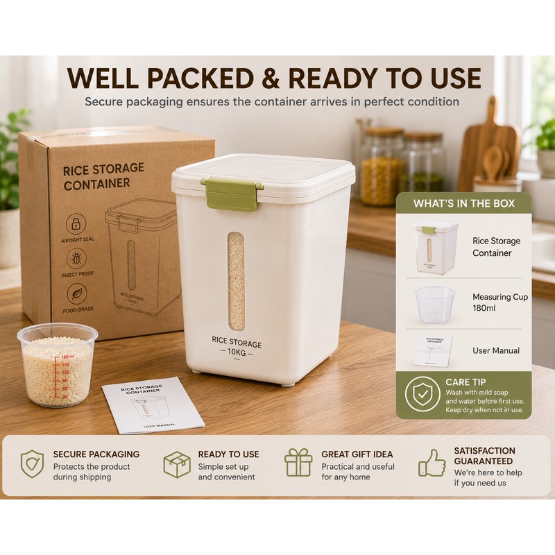 Beige Plastic Kitchen Storage Containers with Lids