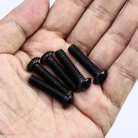 1/4-20 x 1 Button Head Socket Cap Screws, Stainless Steel 18-8(304), Black Oxide, Allen Hex Drive, Full Thread, 20 PCS (with Hex Spanner)