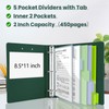 BVSSX 3 Ring Binder with Clipboard,2 Inch Binders with Notepad&5