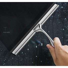 SUNWUKIN All Purpose Stainless Steel Squeegee for Glass Shower Doors, Car Window, Home Mirrors, Bathroom Cleaner Wiper Accessory
