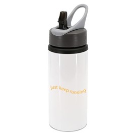 New Spirit Original Just keep running yellow text water bottle with handle, drinks bottle, runner, run, sports