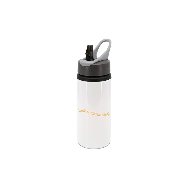 New Spirit Original Just keep running yellow text water bottle