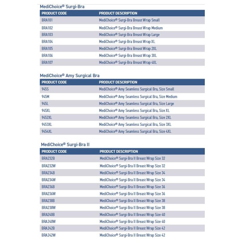 MediChoice Wireless Surgical Bra, Adjustable Strap Front Closure Post Surgery
