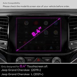 INNOSURE Premium Glass Screen Protector for J*eep Grand Cherokee (2019-2025), Grand Cherokee L (2021-2025) 8.4 Inch Touchscreen 9H Anti Scratch (HD Clear)