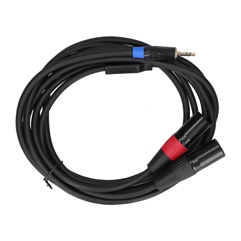 3.5mm Stereo Male to Dual 2 XLR Male Plug Connector