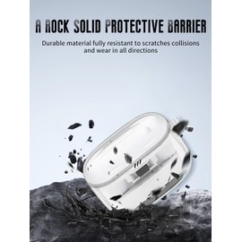 for JBL Tune Buds 2 Case Clear, Transparent TPU Shockproof Protective Cover with Carabiner for JBL Earbuds