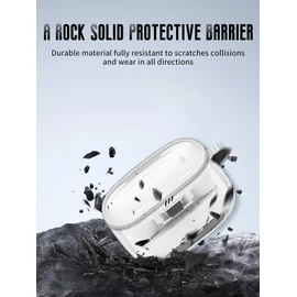 for JBL Tune Buds 2 Case Clear, Transparent TPU Shockproof Protective Cover with Carabiner for JBL Earbuds