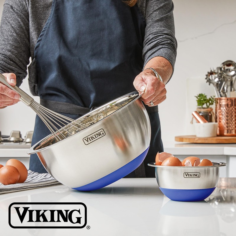 Viking Mixing Bowls Set, 10 Piece Stainless Steel Kitchen Cookware,