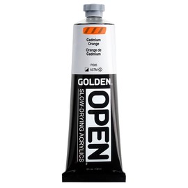 OPEN Slow-Drying Acrylics by GOLDEN, Cadmium Orange, 5 fl oz. tube, Professional Acrylic Paint, Semi-Opaque