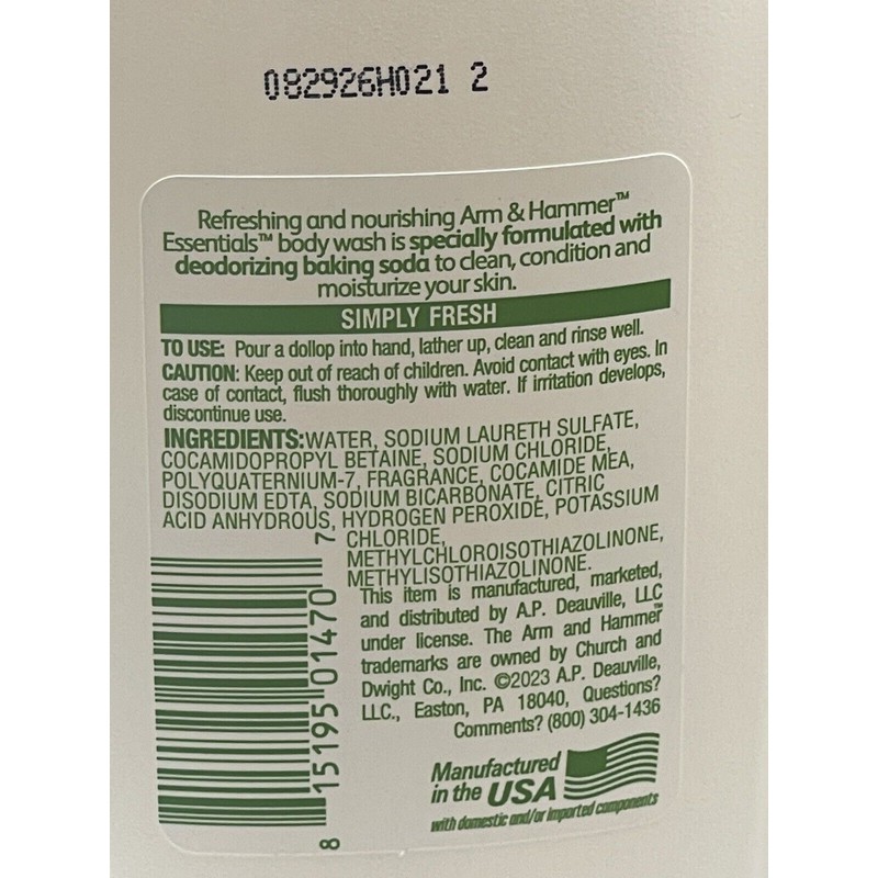 Arm & Hammer Body Wash Gentle Baking Soda And Liquid