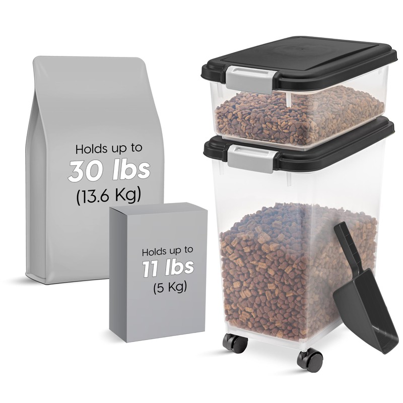 IRIS USA Dog Food Storage Container, 30 lbs & 11