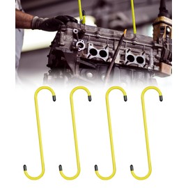 UBOG 4PCS Brake Caliper Hangers,Automotive Tools,Car Accessories Brake Caliper Hook with Rubber Tips,Brake Caliper Hanger Hook,Brake Tools for Braking,Bearing,Axle and Suspension Work (Yellow)