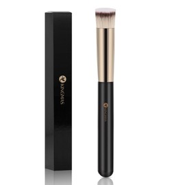 KINGMAS Concealer Brush, Flat Top Kabuki Brush Under Eye Nose Contour Makeup Brush for Concealing Blending Setting Buffing with Powder Liquid Cream Cosmetic Foundation brush