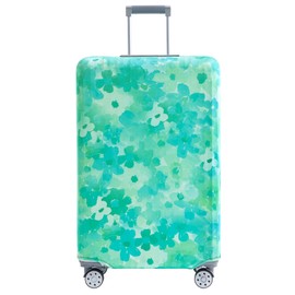 TRAVELKIN more than travel Luggage Covers For Suitcase Tsa Approved,Suitcase Cover Protector Fit 22-25 Inch Luggage (Blue Floral-M)