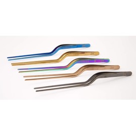 PINZA PARA EMPLATADO DE ALTA PRECISIÓN FORMA DE BAYONETA CHEF MODE COCINA MOLECULAR (AZUL CURVA)