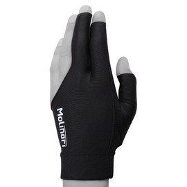 Molinari Billiard Pool Cue Glove - for Left Hand (Right-Handed Player), Medium, Black
