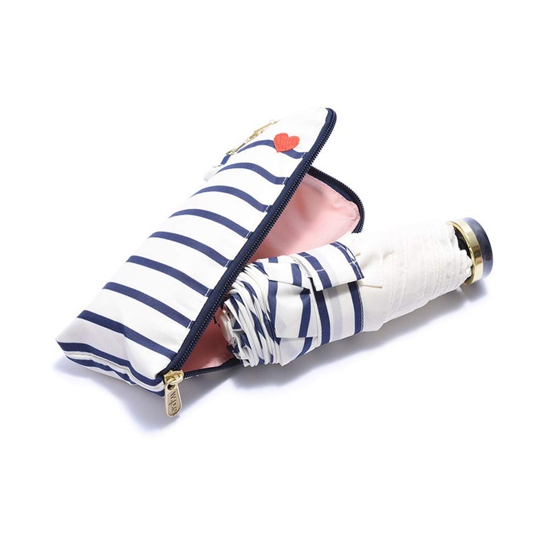 Wpc. 302-126 Rain Umbrella, Heart Embroidered Border Mini, Off Folding