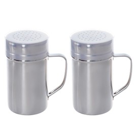 Miayon 2 Pack Stainless Salt and Pepper Shakers Spice Shaker with Lid and Handle Seasoning Bottles Containers for Home Kitchen Restaurant Baking Powder Salt Candy