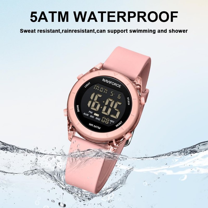 NAVIFORCE Digital Sport Waterproof Watches with Stopwatch, Alarm, 12/24 Hours,