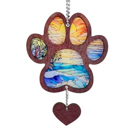 TUYOBG Colorful Paw-Shaped Pet Memorial Gift – Acrylic Dog Remembrance Plaque, Pet Bereavement Gift for Pet Loss – Hanging Suncatcher Ornament for Dog or Cat Memorial, Thoughtful Gift for Pet Lovers
