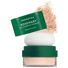 AROMATICA AROMATICA Rosemary Dry Shampoo Powder 10g/0.3oz - Travel Size Dry Shampoo with Panthenol and Biotin For Hair | Non aerosol & Talc Free