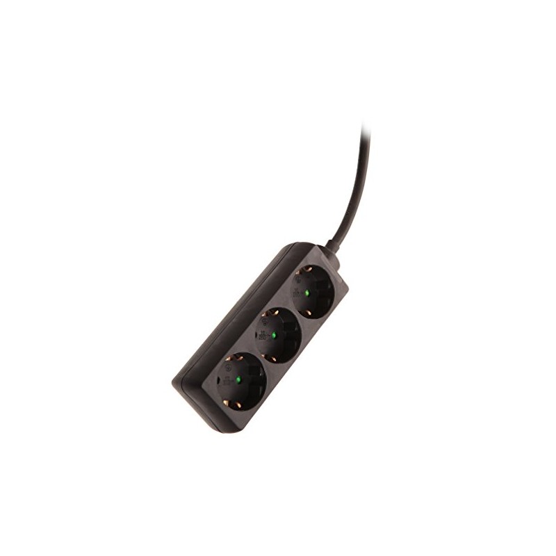 as - Schwabe 3-Way Power Strip Black 230 V /
