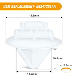 GOOACC 50 clips de moldeo lateral para puerta trasera para Jeep Renegade 2015-2020 Fiat Chrysler 68241251AA 68241251-AA 68241251-AA Clip de moldura de apertura de rueda de nailon blanco que se adapta