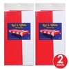 Beistle Red & White Stripes Tablecovers, 54” x 108”, 2