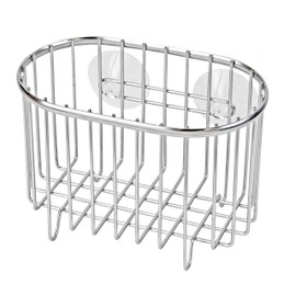 Pearl Metal HB-3293 Kitchen Sink Corner Basket, Stainless Steel, Suction Cup Type, Silver, 7.1 x 4.3 x 4.7 inches (18 x 11 x 12 cm)